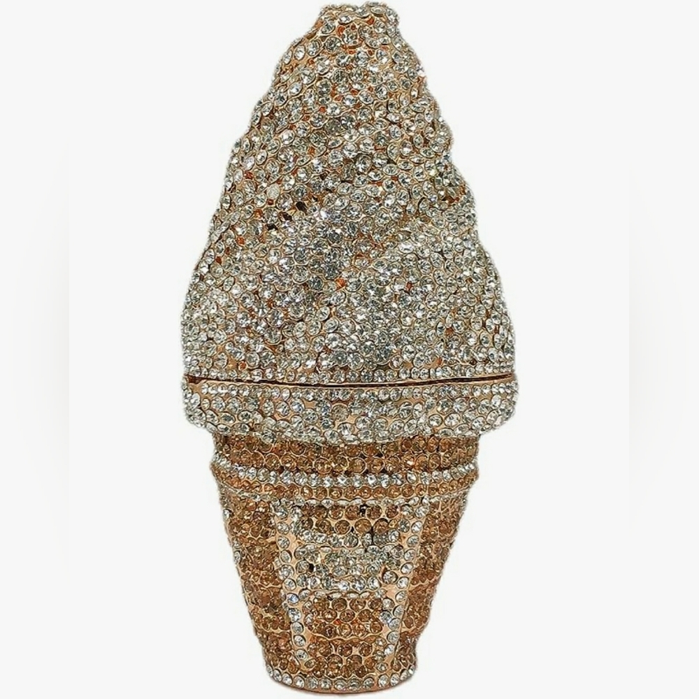 Sparkling Bling Swarovski Crystal Rhinestone Ice Cream Bag Popsicle Clut… - Picture 13 of 17